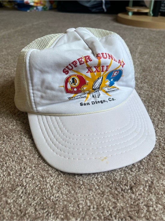 American Vintage Other - VTG ‘88 SuperBowl 22 White Trucker Style Cap